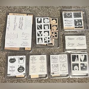 Lot of 8 Retired Holiday Stampin’ Up! Stamp Sets